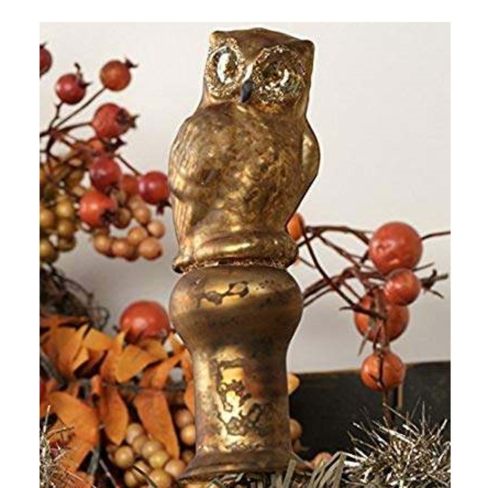 Glass Owl Tree Topper - Perfect for Small Feather Tree or Table Top Tree